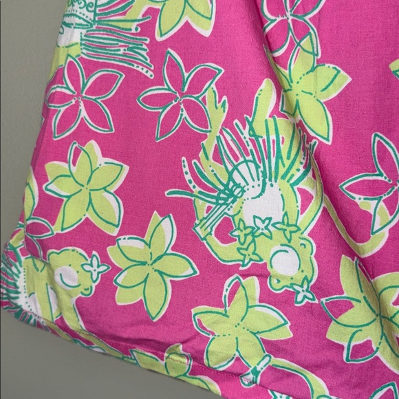 Vintage Lilly Pulitzer cotton skort pink/green Hula Monkey or Ukulele print. - Picture 4 of 8